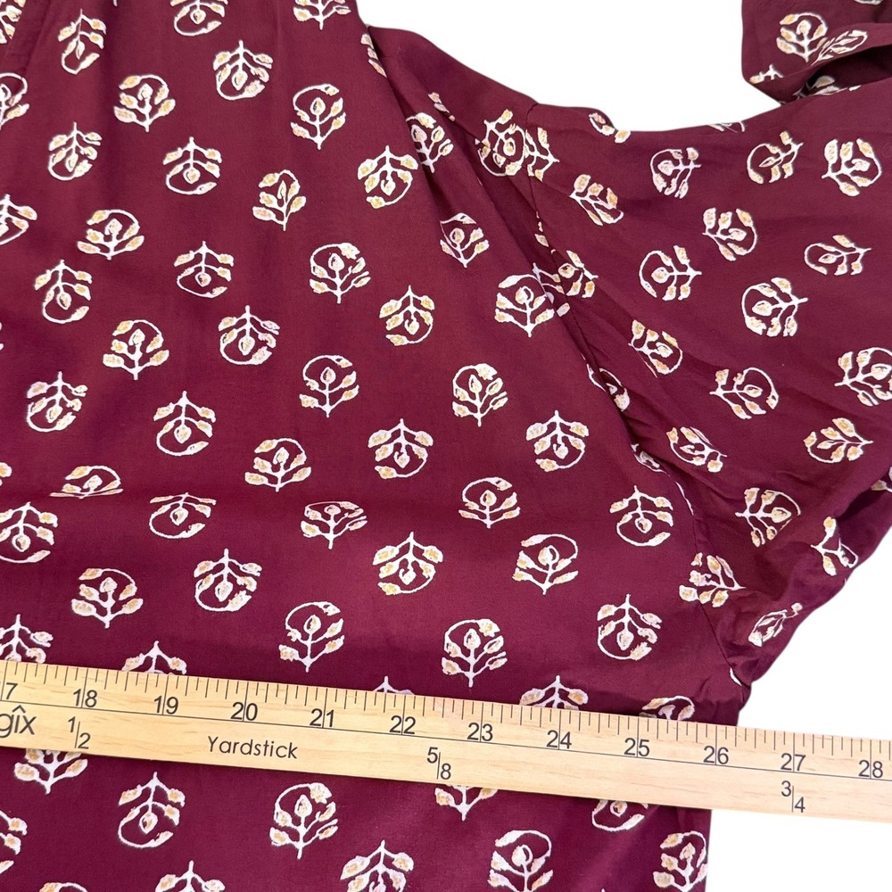 Old Navy Womens‎ XL Short Tunic Dress Floral Print Maroon Casual BOHO Festival - Picture 10 of 12